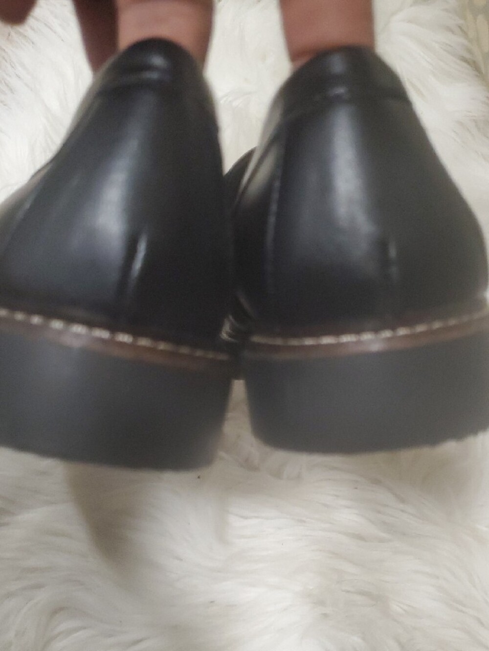 Anne Klein Black Vegan Leather Loafers with Gold Horsebit Accent - Picture 12 of 14